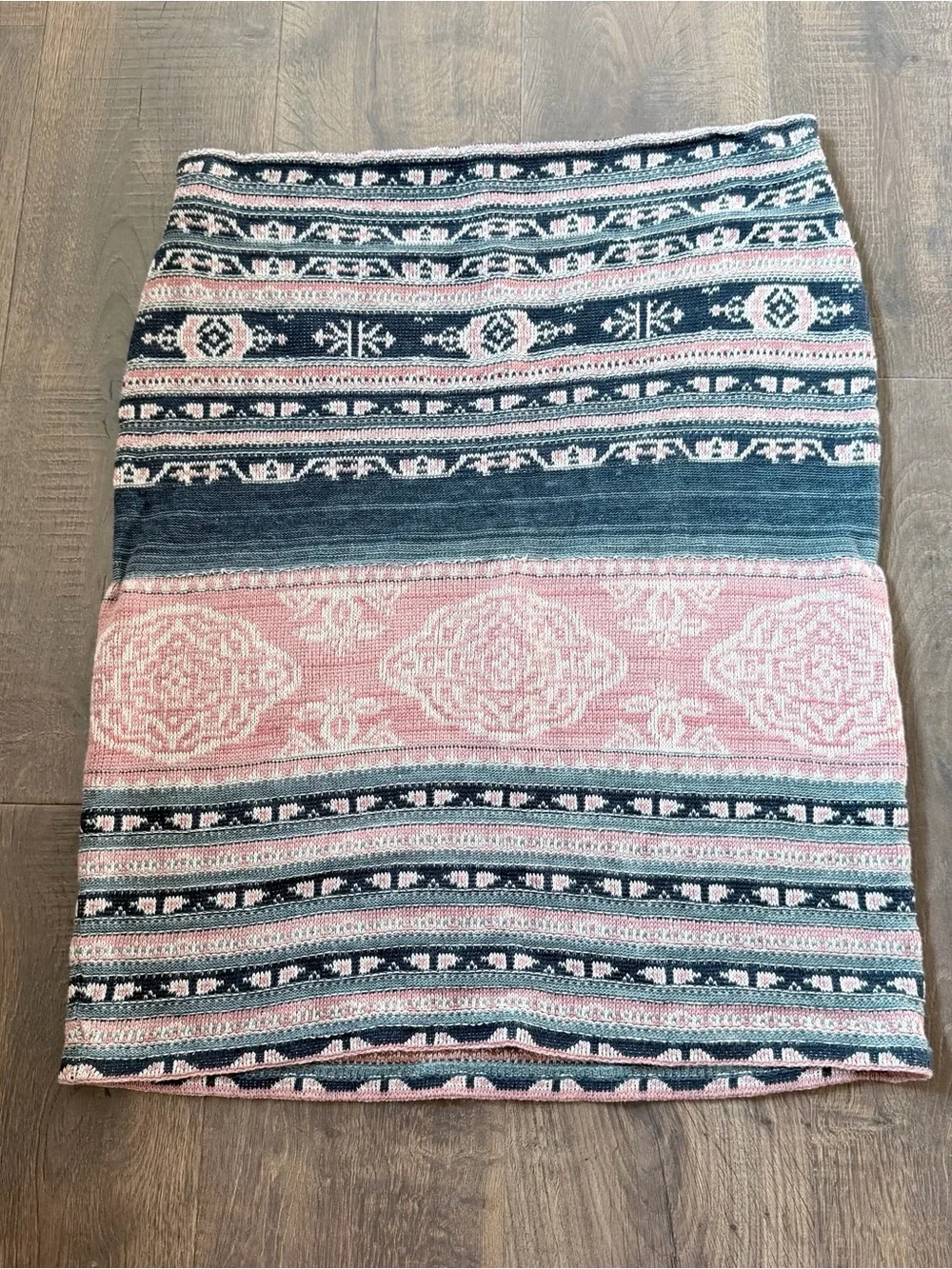 Ralph Lauren Geo-Motif Linen-Cotton Pencil Skirt | XL